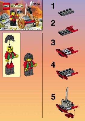 Building Instructions - LEGO - 1184 - CART WITH "CANNON": Page 1