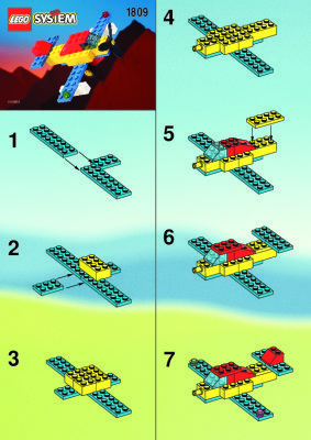 Building Instructions - LEGO - 1809 - INFLIGHT FUN FLYER GA: Page 1