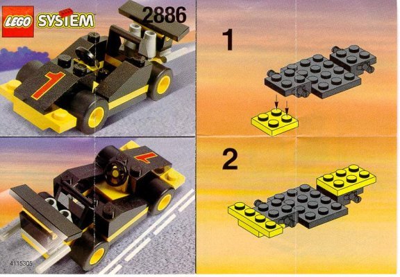 Building Instructions - LEGO - 2886 - BLACK FORMULA 1: Page 1