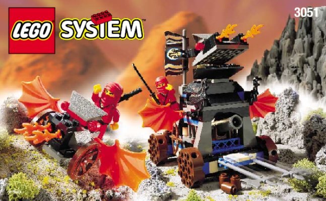 Building Instructions - LEGO - 3051 - RED DRAGON'S ATTACK: Page 1