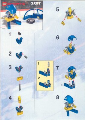 Building Instructions - LEGO - 3557 - Blue Player & Goal: Page 1