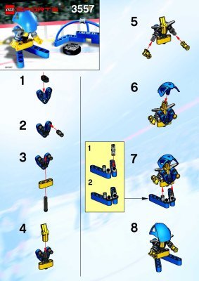 Building Instructions - LEGO - 3557 - Blue Player & Goal: Page 1