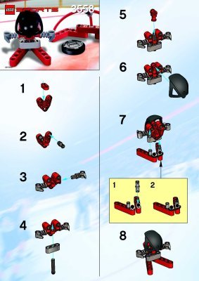 Building Instructions - LEGO - 3558 - Red Player & Goal: Page 1