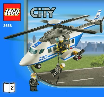 Building Instructions - LEGO - 3658 - Police Helicopter: Page 1