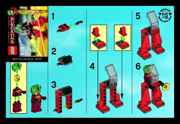 Building Instructions - LEGO - 3870 - Red Walker: Page 1