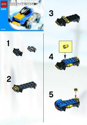 Building Instructions - LEGO - 4309 - BLUE RACER: Page 1