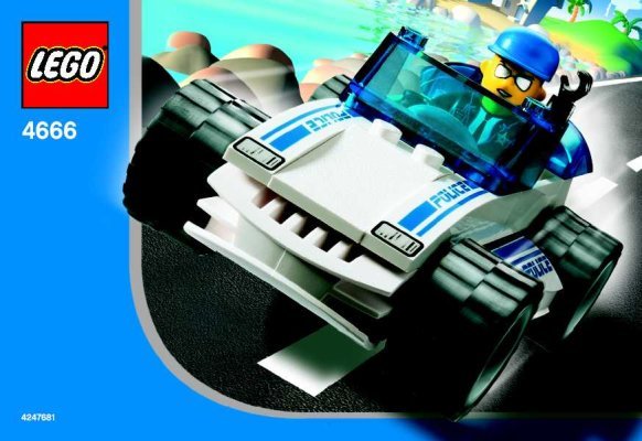 Building Instructions - LEGO - 4666 - Speedy Police Car: Page 1