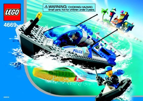 Building Instructions - LEGO - 4669 - Turbo-charged Police Boat: Page 1