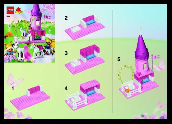 Building Instructions - LEGO - 4828 - Princess Royal Stables: Page 1