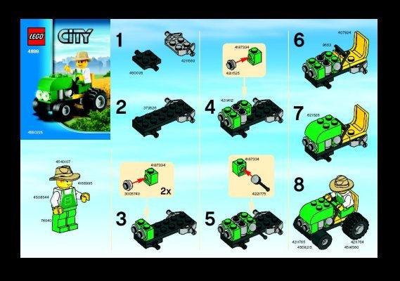 Building Instructions - LEGO - 4899 - Farmer & Tractor: Page 1