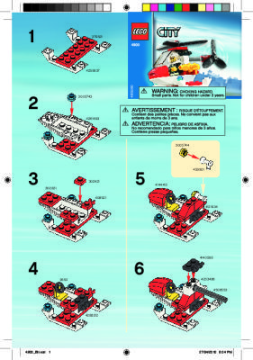 Building Instructions - LEGO - 4900 - Fire Helicopter: Page 1