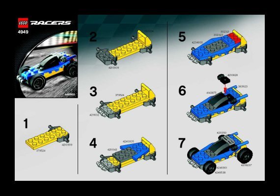 Building Instructions - LEGO - 4949 - Blue Buggy: Page 1