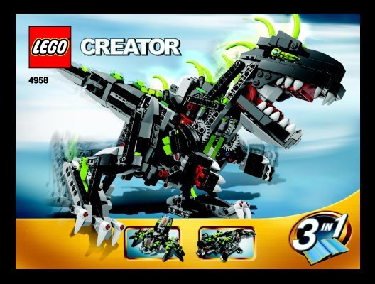 Building Instructions - LEGO - 4958 - Monster Dino: Page 1