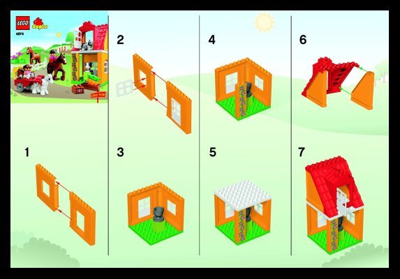 Building Instructions - LEGO - 4974 - Horse Stables: Page 1