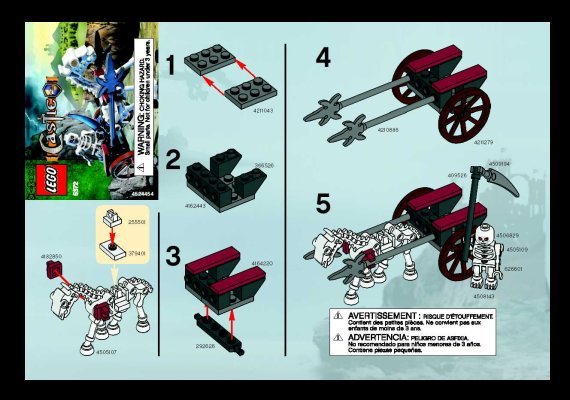 Building Instructions - LEGO - 5372 - Skeleton Chariot: Page 1