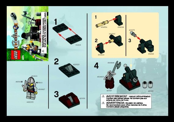 Building Instructions - LEGO - 5373 - Knight & Catapult: Page 1