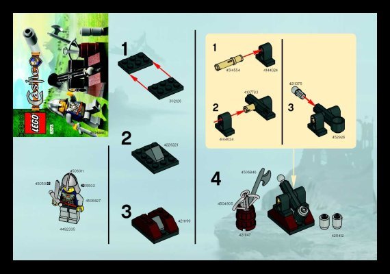 Building Instructions - LEGO - 5373 - Knight & Catapult: Page 1