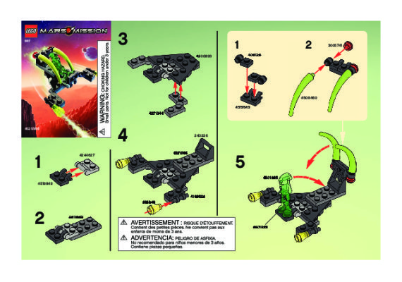 Building Instructions - LEGO - 5617 - Alien Jet: Page 1