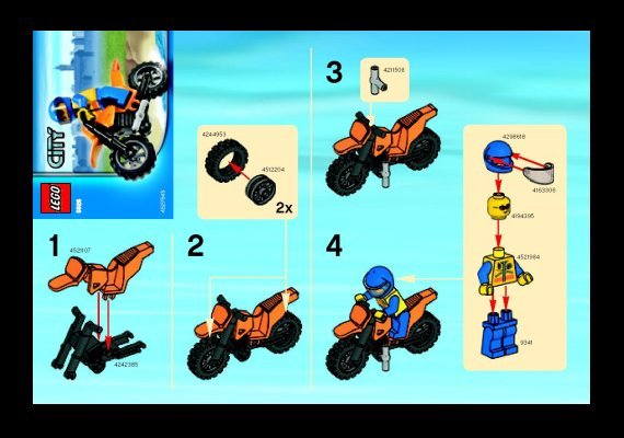 Building Instructions - LEGO - 5626 - Coastguard Bike: Page 1