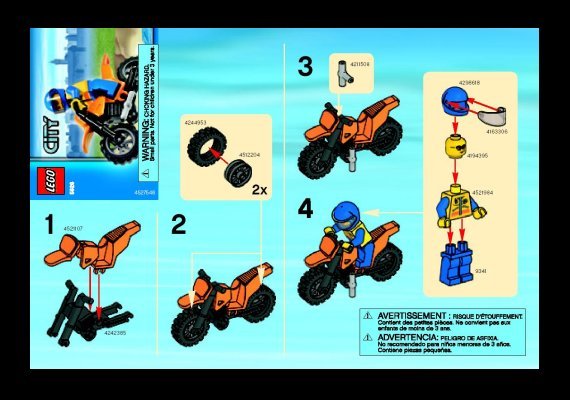 Building Instructions - LEGO - 5626 - Coastguard Bike: Page 1