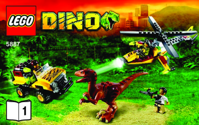 Building Instructions - LEGO - 5887 - Dino Defense HQ: Page 1