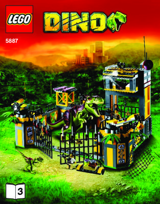 Building Instructions - LEGO - 5887 - Dino Defense HQ: Page 1