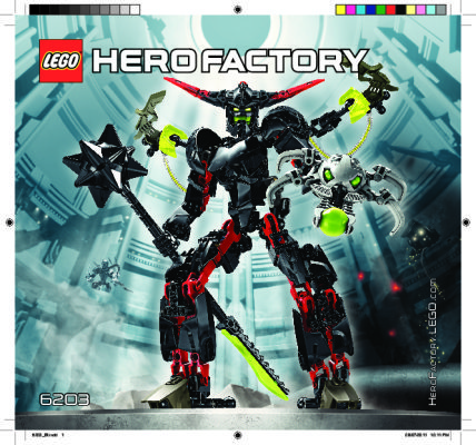 Building Instructions - LEGO - Hero Factory - 6203 - BLACK PHANTOM: Page 1