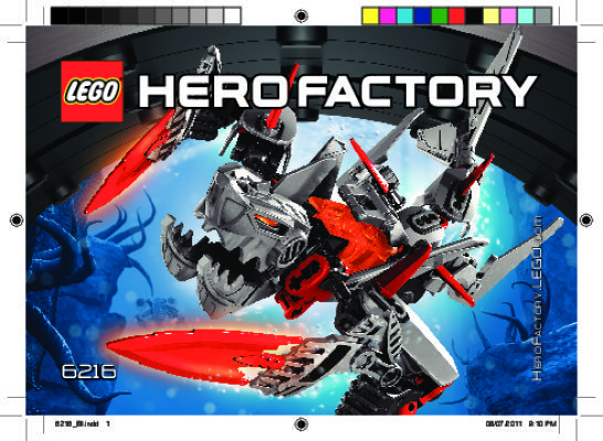 Building Instructions - LEGO - Hero Factory - 6216 - JAWBLADE: Page 1