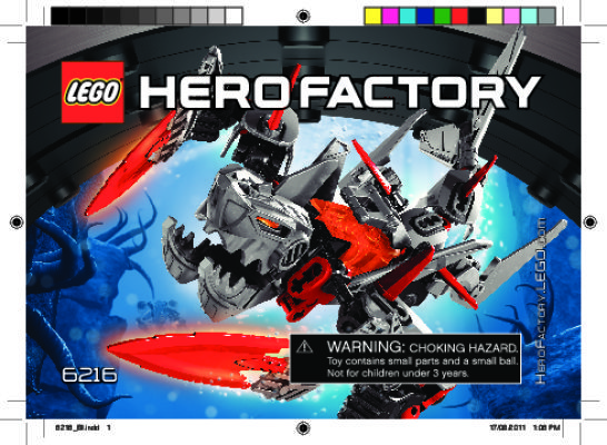 Building Instructions - LEGO - Hero Factory - 6216 - JAWBLADE: Page 1