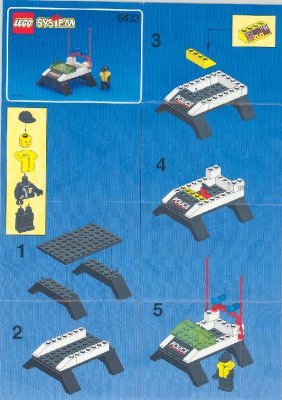 Building Instructions - LEGO - 6433 - Police Harbour Patrol: Page 1