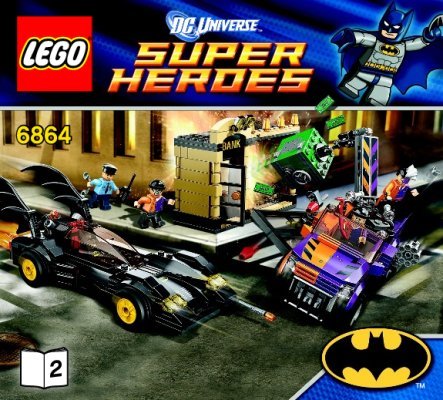 Building Instructions - LEGO - 6864 - The Batmobile and the Two-Face Chase: Page 1