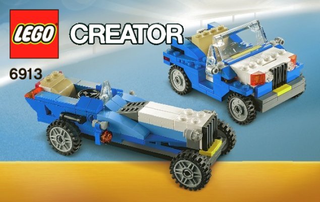 Building Instructions - LEGO - 6913 - Blue Roadster: Page 1