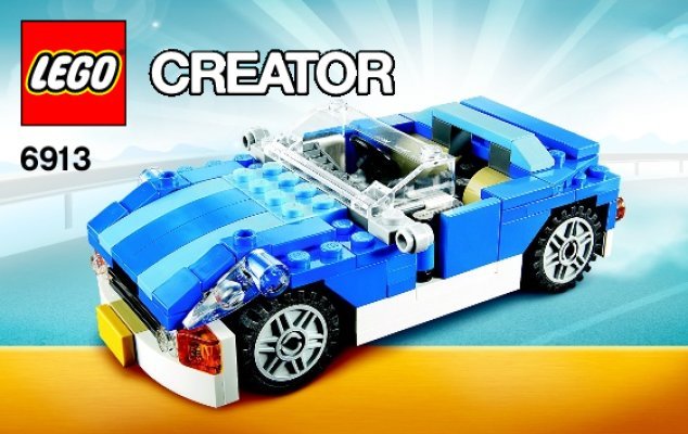 Building Instructions - LEGO - 6913 - Blue Roadster: Page 1