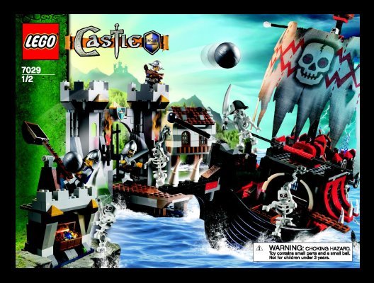 Building Instructions - LEGO - 7029 - Skeleton Ship Attack: Page 1