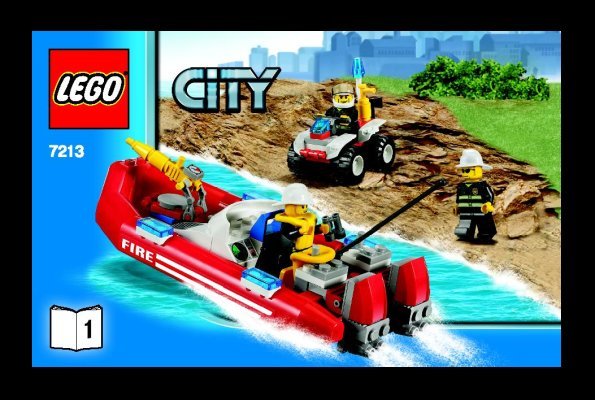 Building Instructions - LEGO - 7213 - Off-road Fire Truck & Fireboat: Page 1