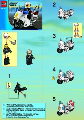 Building Instructions - LEGO - 7235 - Police Motorcycle: Page 1