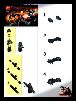 Building Instructions - LEGO - 7473 - Street Sprinter vs. Mutant Lizard: Page 1