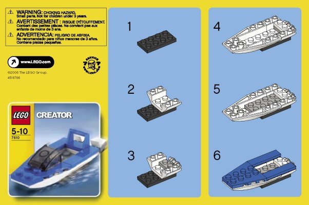 Building Instructions - LEGO - 7610 - Speedboat: Page 1