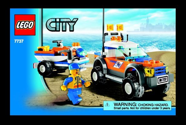 Building Instructions - LEGO - 7737 - Coast Guard 4WD & Jet Scooter: Page 1