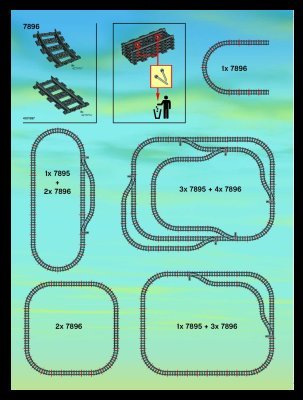 Building Instructions - LEGO - 7896 - Straight & Curved Rails: Page 1