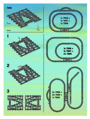 Building Instructions - LEGO - 7996 - Train Rail Crossing: Page 1