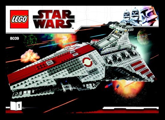 Building Instructions - LEGO - 8039 - Venator-class Republic Attack Cruiser ™: Page 1