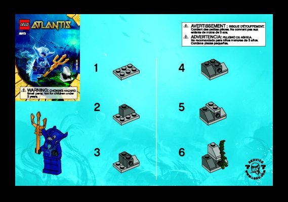 Building Instructions - LEGO - 8073 - Manta Warrior: Page 1