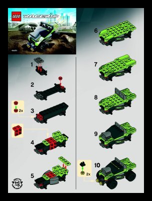 Building Instructions - LEGO - 8192 - Lime Racer: Page 1