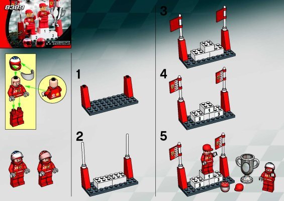 Building Instructions - LEGO - 8389 - M. Schumacher & R. Barrichello: Page 1