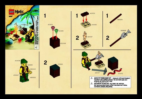 Building Instructions - LEGO - 8397 - Pirate Survival: Page 1