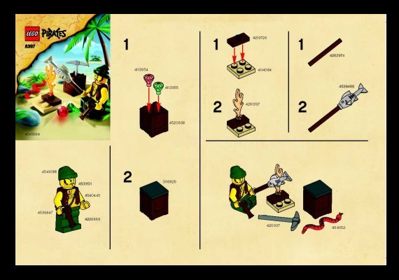 Building Instructions - LEGO - 8397 - Pirate Survival: Page 1