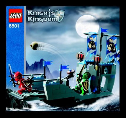 Building Instructions - LEGO - 8801 - Knights' Attack Barge: Page 1