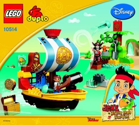 Building Instructions - LEGO - DUPLO - 10514 - Jake's Pirate Ship Bucky: Page 1