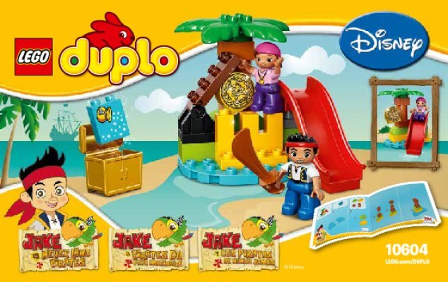 Building Instructions - LEGO - DUPLO - 10604 - Jake and the Never Land Pirates Treasure Island: Page 1